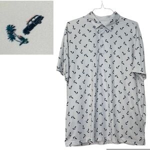 Greg Norman Play Dri Golf Polo White & Blue XXL